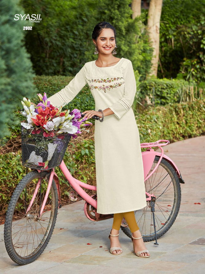 Syasii Ayat 2001-2006 Wholesale Cotton Embroidery Kurtis Catalog